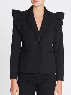 Rebecca Taylor Black Ruffle Blazer NWOT